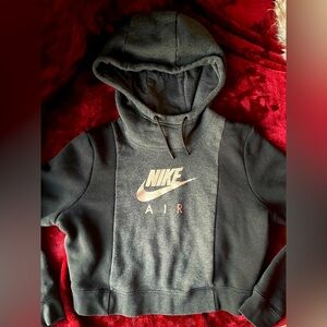 Nike Air Crop Gray Black Silver Hoodie women’s small
